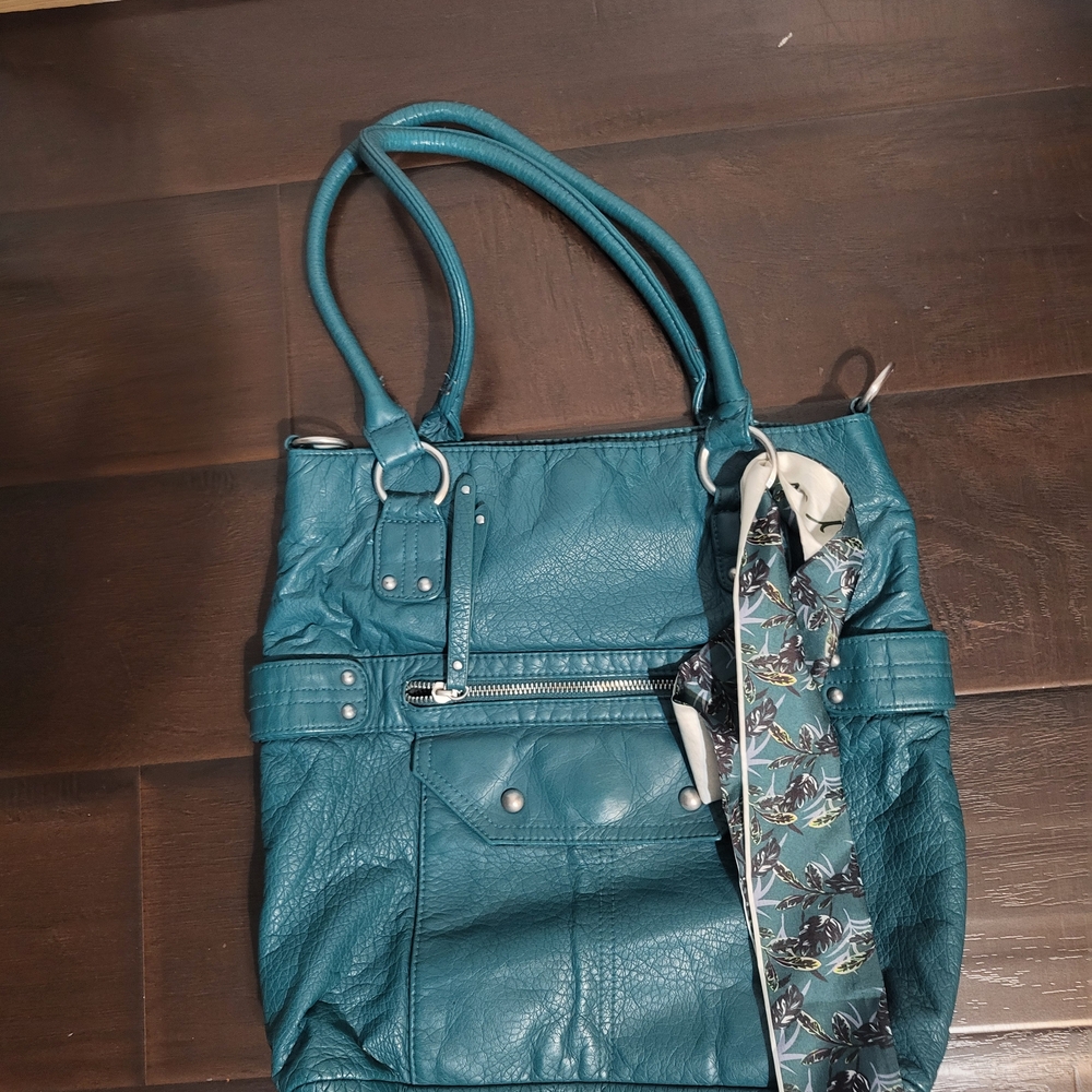 Mossimo Supply Co. Teal Tote Bag with Strap - Picture 3 of 5